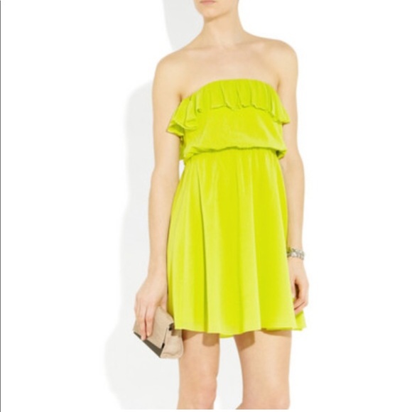 lime green strapless dress